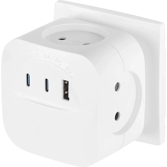 Разветвитель ЭРА SP-4-3USBAC-W 10А белый (Б0069083)