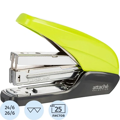 Степлер Attache Selechion (№24/6,26/6) до 25лис,энергосберегающий,салатовый