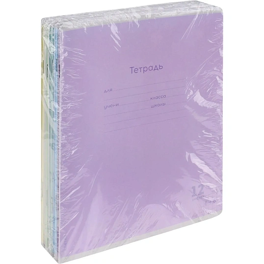 Тетрадь КЛЕТКА 12л.проз.пласт.об.plastic cover КЛАССИКА NEW ассорти,12-1407
