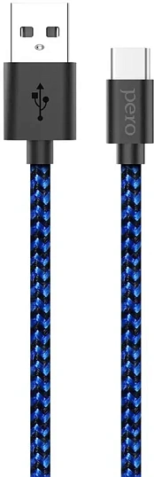 Кабель USB PERO Blue-black DC-04  2м micro-USB, 2,5А