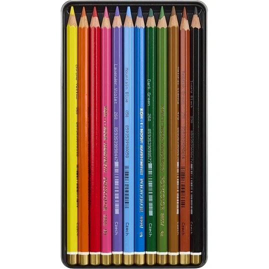 Карандаши цветные худож. POLYCOLOR 3822 12цв/наб мет.кор. 3822012002PL