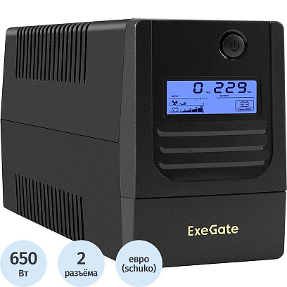 ИБП ExeGate Power Smart LB-1000.LCD.AVR.2SH (EX299506RUS)