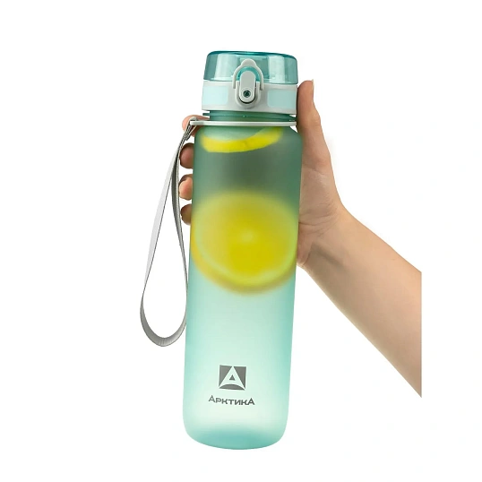 Бутылка для воды тритановая 1000 мл,голубая матовая,с ситечком,720-1000-CNM