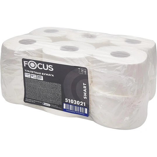 Бумага туалетная д/дисп Focus SMART 1сл 200м 12рул/уп_5103021