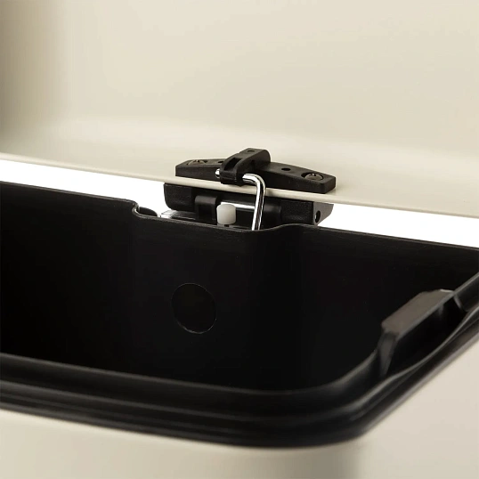 Ведро мусорное с педалью и доводчиком Luscan 12л,бежевое,прямоуг,металл