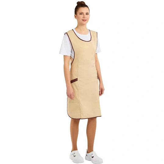 Фартук сарафан Маркет Мастер  цвет бежевый/шоколадный