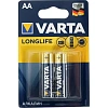 Батарейка Varta LONGLIFE LR6 AA 2шт/бл Alkaline 1.5V (4106) (4106101412)
