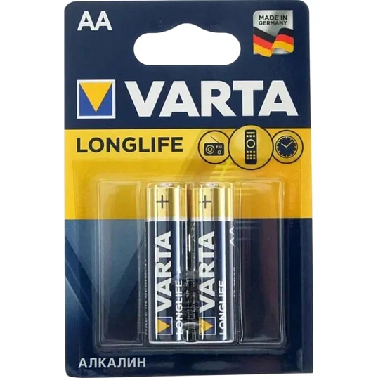 Батарейка Varta LONGLIFE LR6 AA 2шт/бл Alkaline 1.5V (4106) (4106101412)