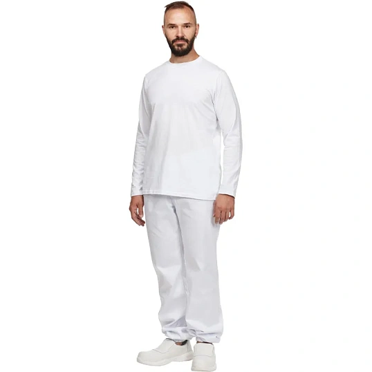 Футболка (160 г.) с длинным рукавом бел.(XXXL)