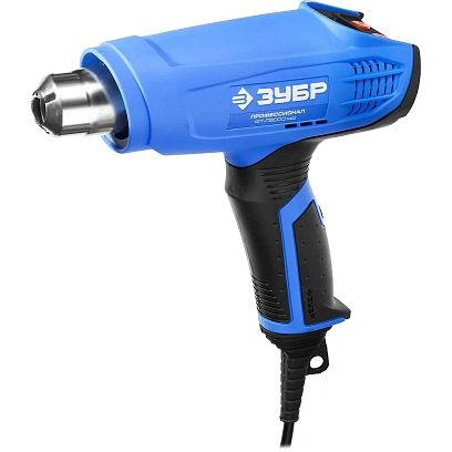 Фен строительный техн  ЗУБР ФТ-П2000 М2Д, керамический, ЖК-дисплей, 2000Вт