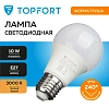Лампа светодиодная Topfort E27 10W 3000K груша