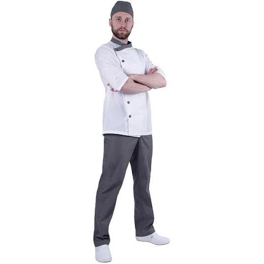 Костюм БИСТРО мужской цв.бел/т.сер (Кос846) (р.64-66) р.170-176