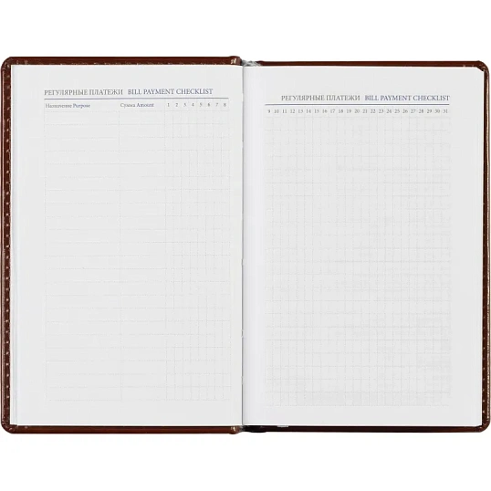 Ежедневник недатированный коричневый,А6,100x150, 320стр,Agenda