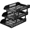 Лоток горизонтальный для бумаг Deli E9213,сбор,черн,325x241x255мм,3шт/наб