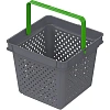 Корзина покупательская EVR_QUADRO пл.с 1 пл.руч.,10л сер.RAL7024,руч.салат