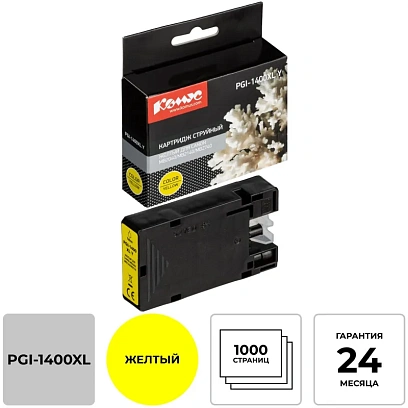 Картридж струйный Комус PGI-1400XL Y жел.для Canon MB2040/MB2140/MB2740