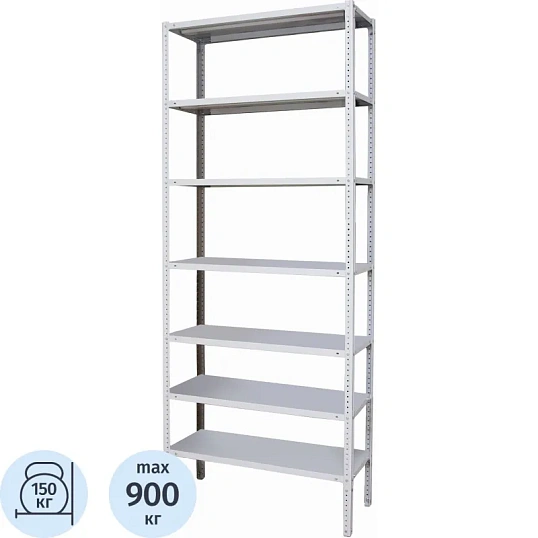Стеллаж металлический P_МС-257/400 с 7-ю полками 1000x400x2500