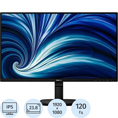 Монитор Philips 24B2N2200 23.8 FHD/IPS/120Гц/300cd/VGA/DP/HDMI/черный