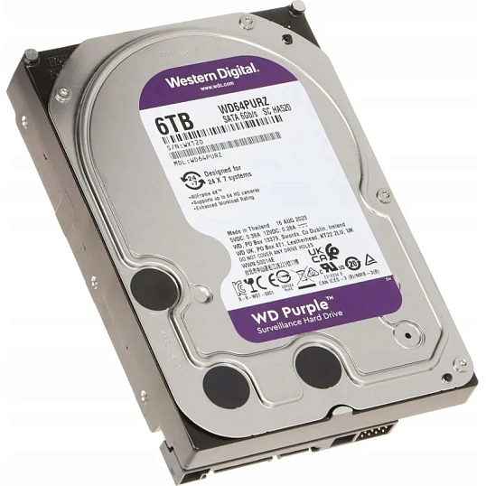 Жесткий диск Western Digital Purple 6TB, SATA, 5400rpm, 256MB(WD64PURZ)