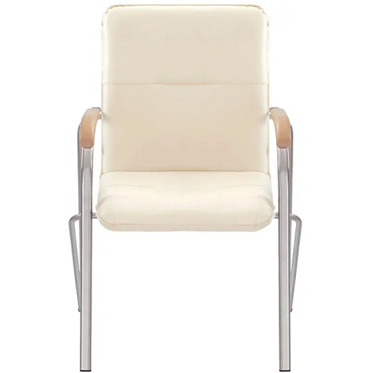 Конференц-кресло UA_EChair SAMBA Chrome к/з бежев./бук (V-18 1.007)