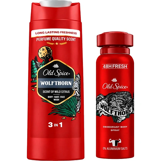Подарочный набор OLD SPICE Аэрозол дезод 150мл+Гель д/д Wolfthorn 250мл