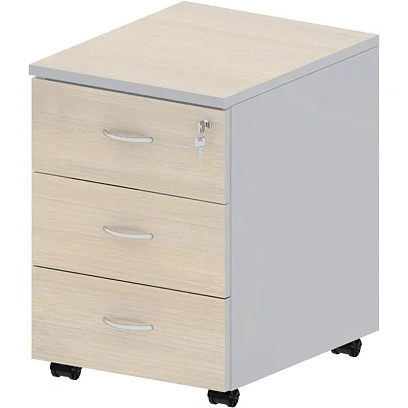 Тумба Easy St . выкатная 911274 (440) 3 ящ. св.дуб/сер