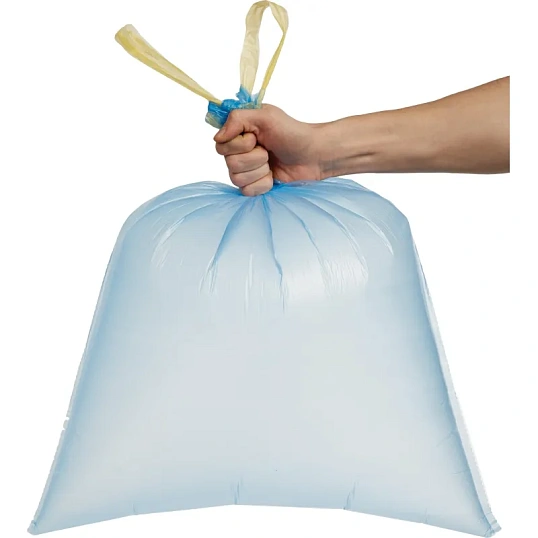 Мешки для мусора ПНД35л12мкм15шт/уп синиеBioразл50х60см с завяз Luscan