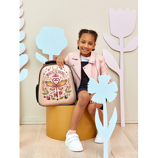 Ранец Комус Класс Basic Magic is real , золотой, 2 отд, эргоном спинка