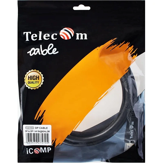 Кабель DP-DP соединительный 1.4V 8K@60Hz  2м , Econom, Telecom (TCG745C-2M)