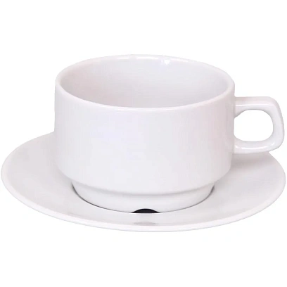 Чайная пара 250 мл Белая Штабелируемая 12шт/уп (093842)