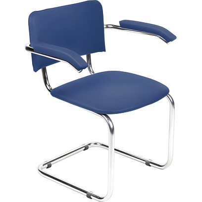 Стул UP_конференц Silwia Arm (Сильвия АРМ) каркас хром, к/з синий Z06