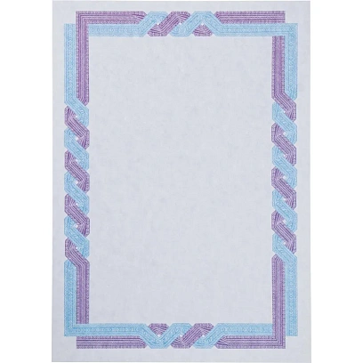 Сертификат-бумага А4 Attache 50 шт/уп  сине-голубая крученая рамка ID1