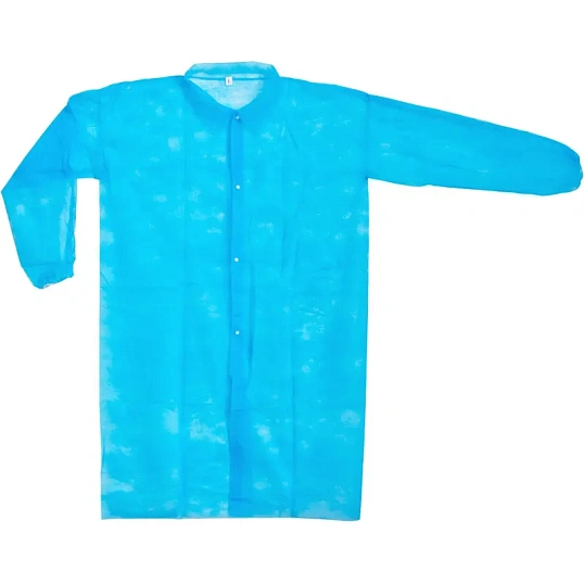 Халат н/с процед, рук.рез, на кнопках, XXL, дл.110см, пл 17, голуб, 10шт/уп