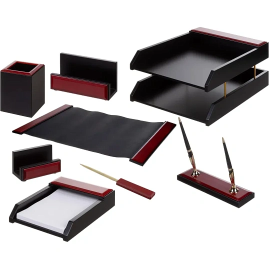 Набор настольный M8G-1A на 8 предметов из МДФ, цвет: красное дерево