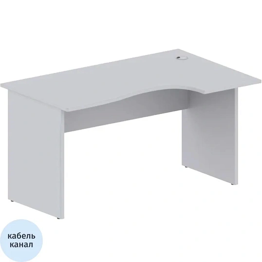 Стол Easy One правый (876,877) серый Ш1600 Г900