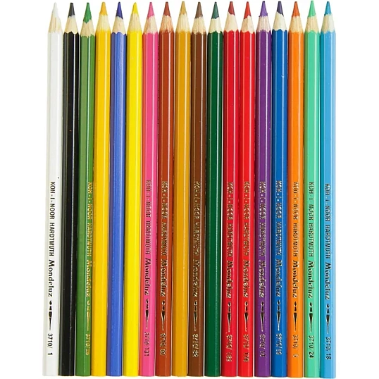 Карандаши акварельные KOH-I-NOOR, MONDELUZ 18 цв. шестигрй, 3717/18
