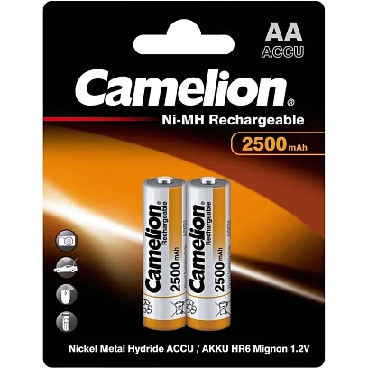 Аккумулятор Camelion AA-2500mAh 2шт/бл(NH-AA2500BP2,1.2В) (6107)
