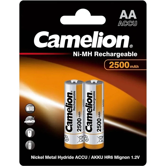 Аккумулятор Camelion AA-2500mAh 2шт/бл(NH-AA2500BP2,1.2В) (6107)