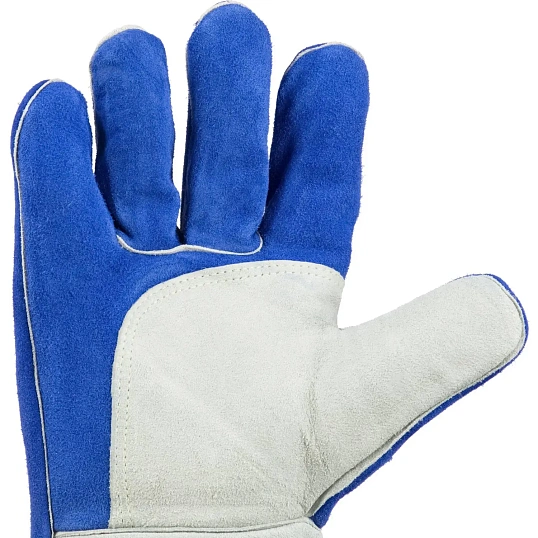 Краги спилковые утеплен. JetaSafety JWK601 Ferrus Frost син-серые р.XL