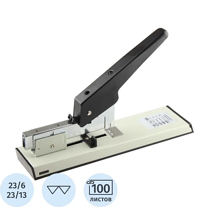 Степлер мощный Attache до 100 листов, №23/6- 23/13, цвет черно-белый