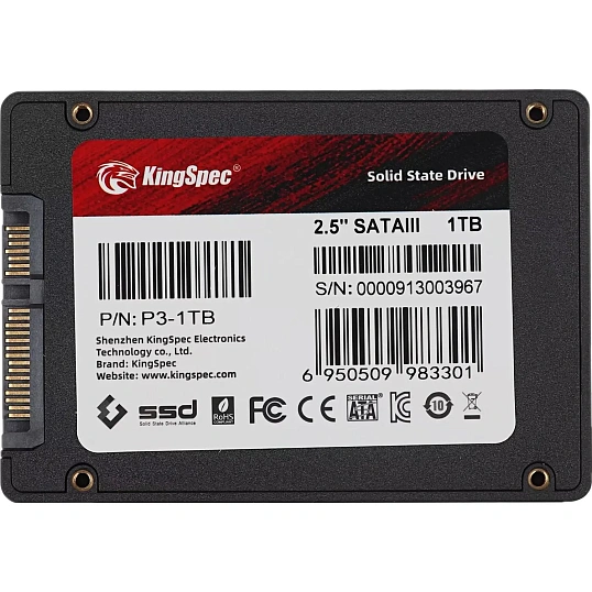 SSD накопитель Kingspec SATA-III 1TB P3-1TB 2.5