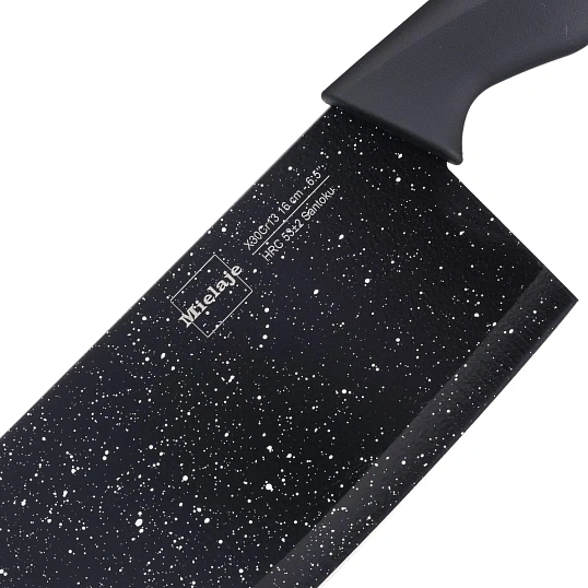 Нож топорик кухонный Santoku 16,5 см. рукоять Soft Touch, Mielaje