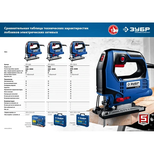 Электролобзик ЗУБР Профессионал ЛП-700 К, 700 Вт