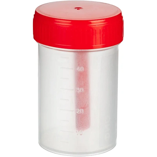 Контейнер д/сбора биопроб 60 мл н/с, со шпателем, 50 шт/уп ЕВРОКЭП