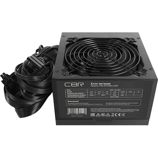 Блок питания CBR ATX 500W 80+ Bronze, APFC, 12cm fan, BOX,(PSU-ATX500-12GM)