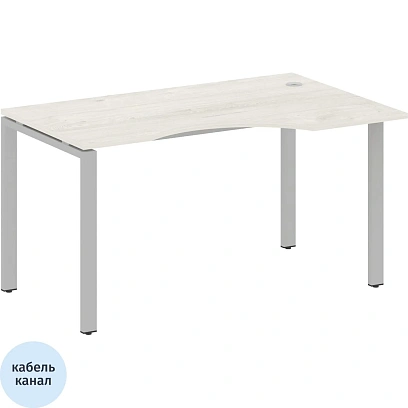 Стол эргономичный Metal System St  пр.  БП.СА-2Пр 1400x900x750 Дуб Нав/Сер