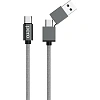 Кабель PERO, DC-07, 1м, Type-C/USB-A to Type-C, 60W, серый
