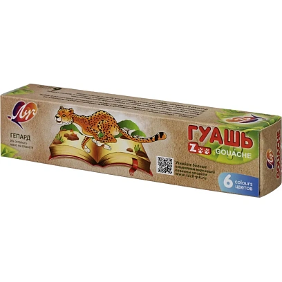Гуашь 6цв,15мл,Луч Zoo,блок тара