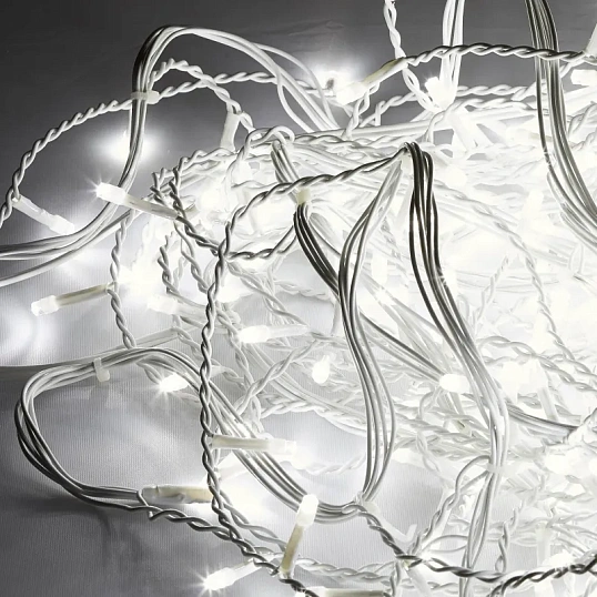 Гирлянда светодиодная сосулька 300л.LED бел,бел.каб 5.64х0.56м+1.5м Е96354
