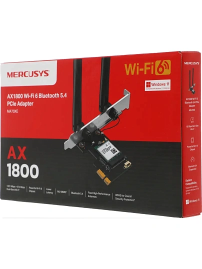 Сетевой адаптер WiFi + Bluetooth Mercusys MA70XE PCI Express